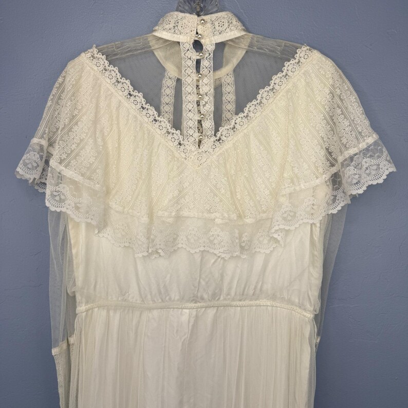 Gunne Sax by Jessica Mcclintock Vintage Lace Wedding Dress Ivory Maxi ...