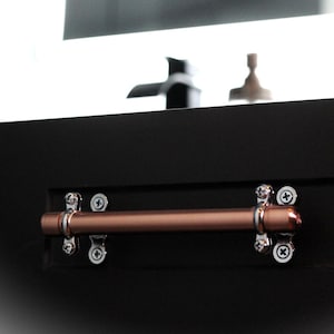Copper Cabinet Pull Handle – Solid Copper Drawer Pull – Kitchen Cabinet Hardware – Industrial Cabinet Handle