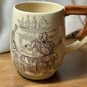 Chopine ancienne Carlton Ware à devise, chope en faïence anglaise Art Déco des années 1920-1930, citation sur les relations et les amis, chope de taverne d'une pinte