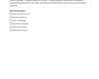 Stress Reset Guide | Body Scan, Coping Skills, Mental Health (PDF Download)
