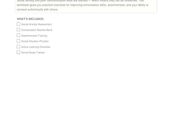 Social Skills Workbook Printable | Social Anxiety Worksheet | Assertiveness Training | Communication PDF Download
