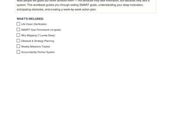 SMART Goal Setting Workbook | 90 Day Planner, Vision Board Alternative (PDF Download)