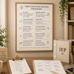 Executive Function Poster Classroom Organization Guide Teacher Resource Print Study Skills Chart Adhd Strategy Printable Wall Art Counseling image 10