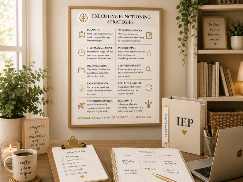 Executive Function Poster Classroom Organization Guide Teacher Resource Print Study Skills Chart Adhd Strategy Printable Wall Art Counseling image 10