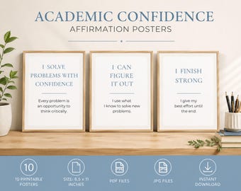 Classroom Wall Art Student Motivation Poster Printable Academic Confidence Quote Download Teen Affirmation High Schooler Study Inspiration