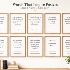 Littérature Citation Mots qui inspirent Impression Téléchargement numérique Salle de classe Professeur Art mural Affiche motivante Cadeau inspirant Bibliothèque Bureau