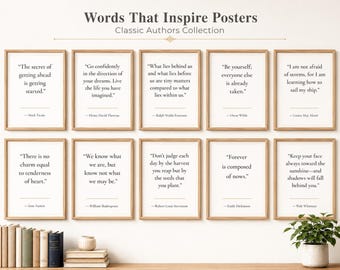 Literature Quote Words that Inspire Print Digital Download Classroom Teacher Wall Art Motivational Poster Inspirational Gift Library Office