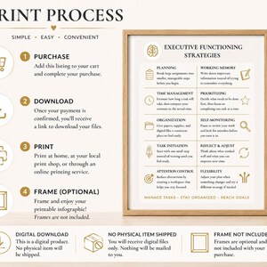 Executive Function Poster Classroom Organization Guide Teacher Resource Print Study Skills Chart Adhd Strategy Printable Wall Art Counseling image 4