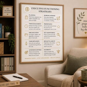 Executive Function Poster Classroom Organization Guide Teacher Resource Print Study Skills Chart Adhd Strategy Printable Wall Art Counseling image 6