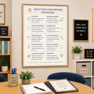 Executive Function Poster Classroom Organization Guide Teacher Resource Print Study Skills Chart Adhd Strategy Printable Wall Art Counseling image 5