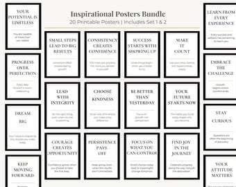 Póster motivacional para el aula: mentalidad de crecimiento, inspirador para el profesor, tablón de anuncios, descarga digital, arte mural imprimible para estudiantes de secundaria.