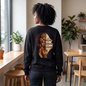 Melanin gekröntes Sweatshirt | Afrikanische Königin | Ich bin Afrikaner, ich bin Melanin, ich bin königlich | Sudadera Afro Königin Empoderamiento Negro