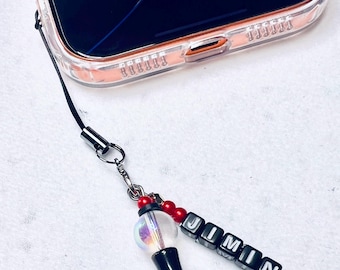 Colgante para teléfono con cuentas de Jimin de BTS – Correa para lightstick, accesorio Kpop