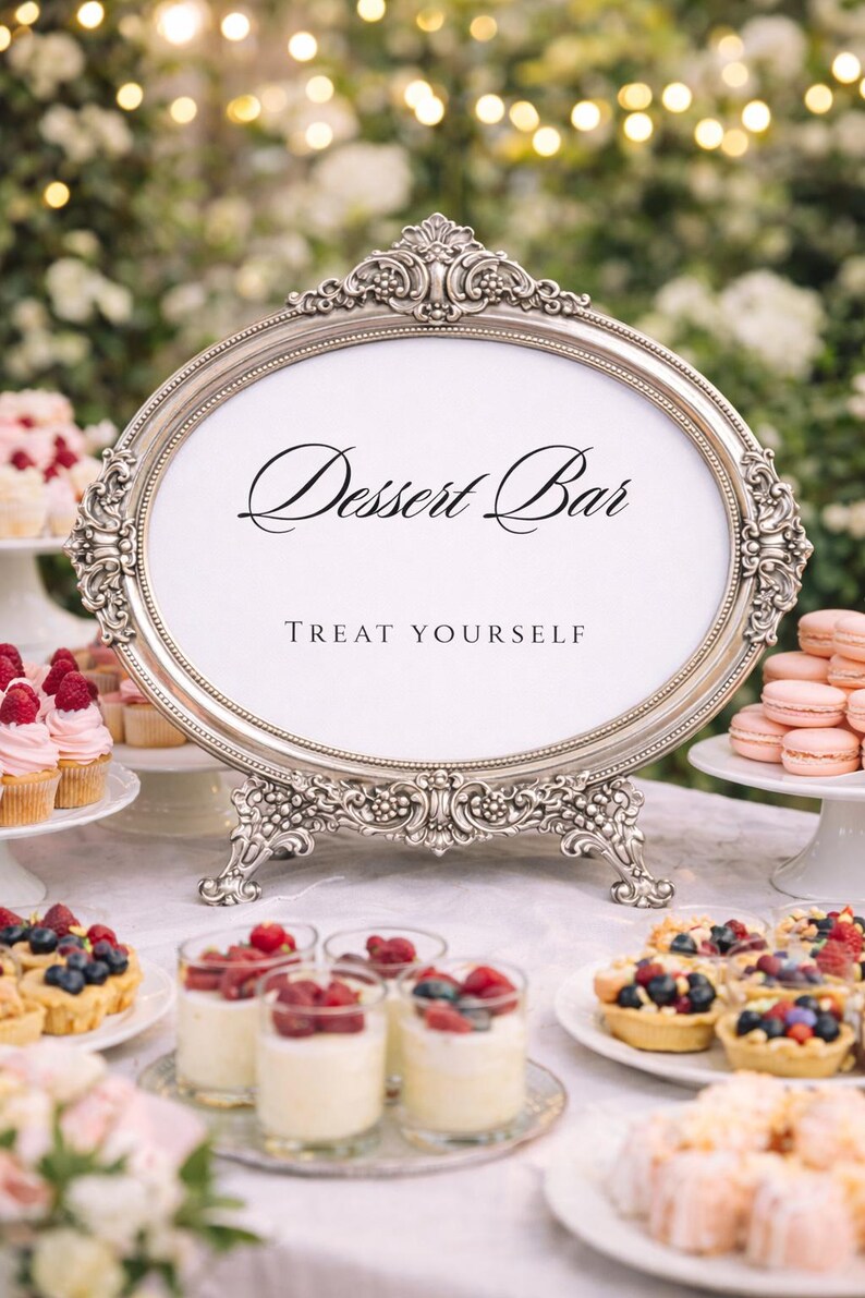 Editable Dessert Bar Sign Template | Regency Wedding Table Sign ...