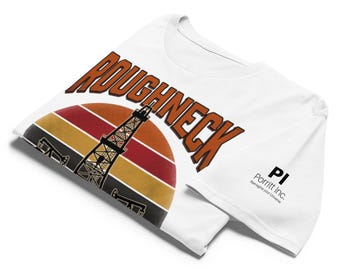 Roughneck Retro Sunset Shirt | Oilfield Gift for Him | Oil Rig Worker Tee