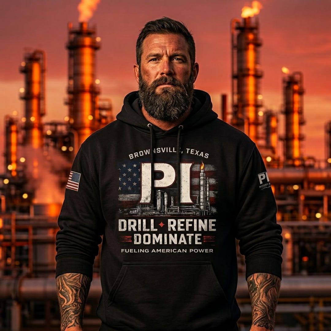 American Energy Hoodie | Drill Refine Dominate | Premium
