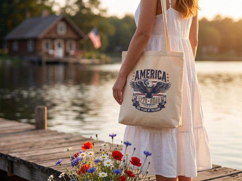 Patriotic Eagle Tote Bag