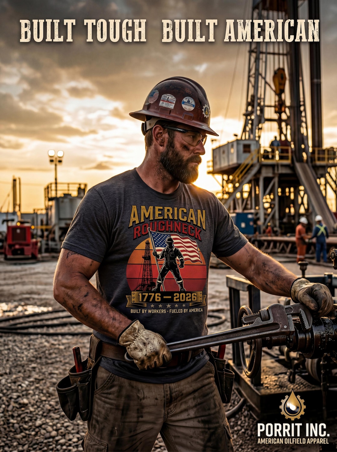 American Roughneck Shirt | 1776–2026 Oilfield Patriotic Tee