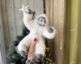 Kerstboomtopper Verschrikkelijke sneeuwpop Vintage kerstornament Kerstdecor boomtoppers kerstornament yeti