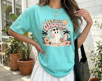 Lets Go Ghouls Vintage Halloween Shirt, Retro Cowgirl Tee