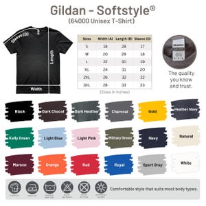 the gilan softstye shirt sizes chart