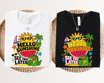 Hello Sunshine See You Later Shirt, Later Gator Summer Shirt, Goodbye School Retro Tee, Sunny Beach Top, Happy Last Day Of School
