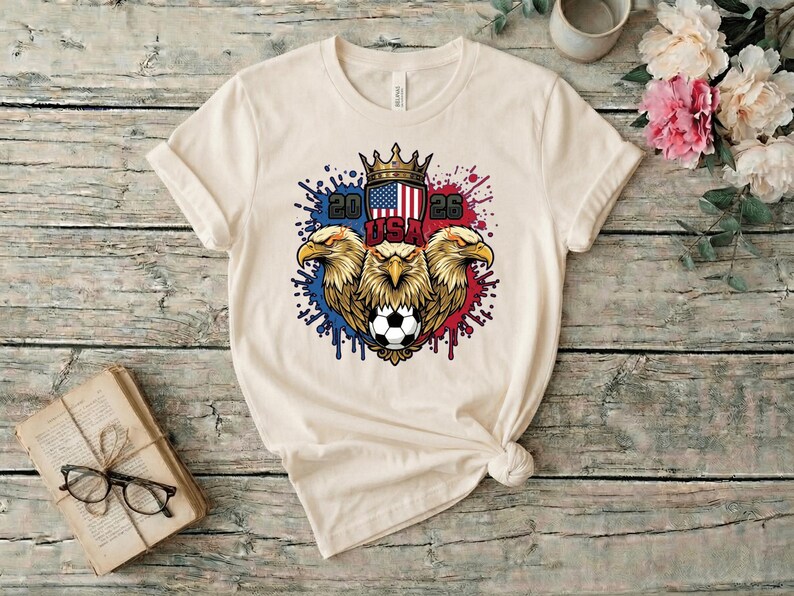 Usa 2026 crowned eagle soccer, american flag crest football, world cup supporter, usa soccer shirt sweatshirt, us soccer tee gift image 2