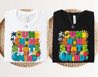 Sunshine state of mind shirt, Hello summer retro tee, Here comes the sun, Hello sunshine shirt, Sunkissed popular summer beach bum tee