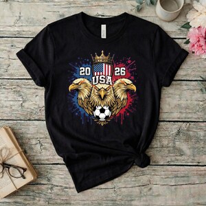 Usa 2026 crowned eagle soccer, american flag crest football, world cup supporter, usa soccer shirt sweatshirt, us soccer tee gift image 1