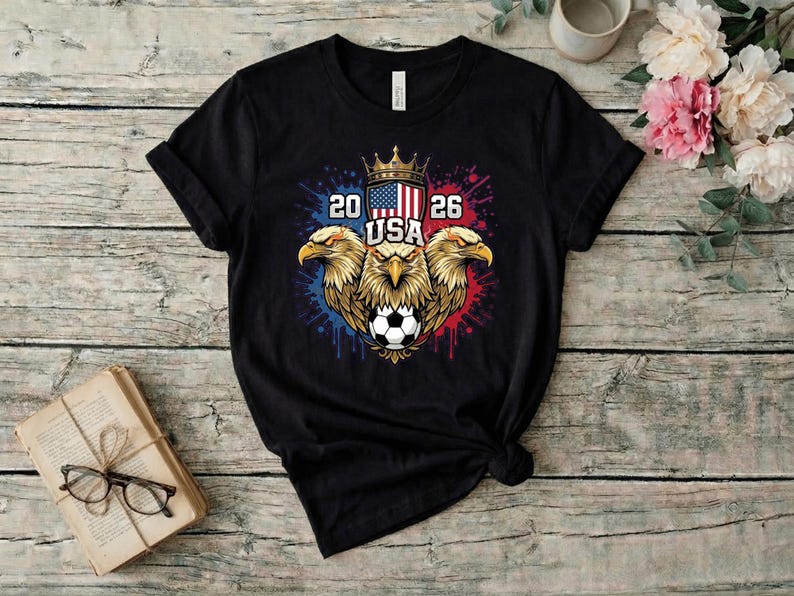 Usa 2026 crowned eagle soccer, american flag crest football, world cup supporter, usa soccer shirt sweatshirt, us soccer tee gift image 1
