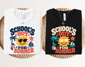 School's out for summer shirt | Hello summer retro tee | Teacher vacation shirt | Happy last day | Goodbye school tee | 2026 beach memories