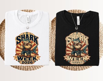 Shark week 2026 shirt, retro shark tee for ocean lovers, great white shark lover gift, marine biology apparel, vintage marine life tee.