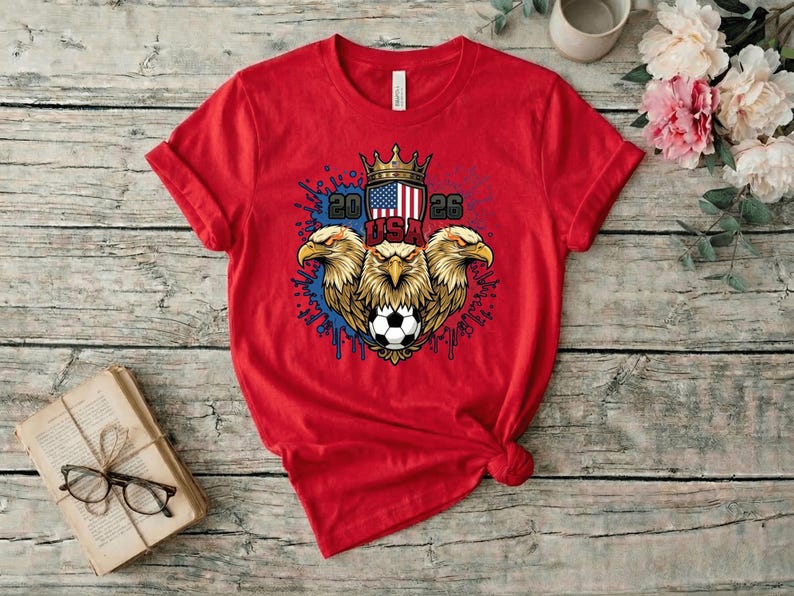 Usa 2026 crowned eagle soccer, american flag crest football, world cup supporter, usa soccer shirt sweatshirt, us soccer tee gift image 3