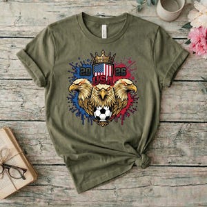 Usa 2026 crowned eagle soccer, american flag crest football, world cup supporter, usa soccer shirt sweatshirt, us soccer tee gift image 5