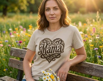 Camiseta con estampado de corazón para mamá: regalo a juego para madre e hijo para mamá osa.