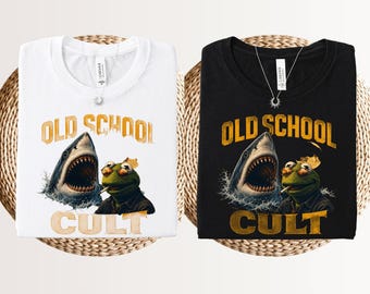 Old school cult, Retro shark tee, Amity island great white shark tshirt, Jaws t shirt parody, Shark lover gift, Funny shark week shirt