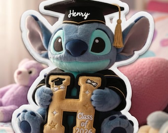 Personalized Cartoon Character Graduate Alphabet Pillow, Custom Name Movie Chacter Pillow, Animated Throw Pillow, Gift For Graduation Kid