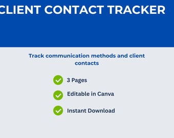 Mall för kundkontaktspårning | Kommunikationslogg för frilansare med VA (digital nedladdning)