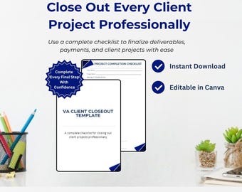 Plantilla de lista de verificación para el cierre del proyecto con el cliente (descarga digital)