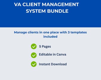 Paket für das Virtuelle Assistent Paket | crm, Kommunikation Tracker, Aufgaben-Manager (Digitaler Download)