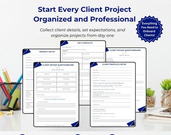 Virtual Assistant Client Onboarding Kit | VA Intake, Planner Templates (Digital Download)
