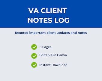 VA Kundennotizen | Kommunikation Tracker Template (Digitaler Download)