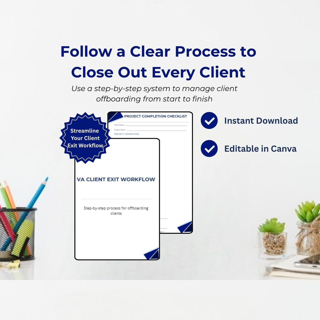 VA Client Exit Workflow Template | Step-by-step Offboarding Process ...