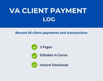 VA Kunden Zahlungslog Vorlage | Freelancer Invoice Tracker (Canva Download)