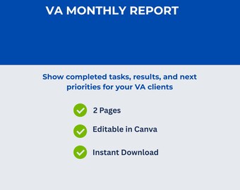 VA Template für den monatlichen Zwischenstand | Kundenergebnisse, Updates (Digitaler Download)
