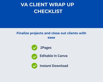 VA Klient Wrap-Up Checkliste | Projekt Restposten Vorlage (Digitaler Download)