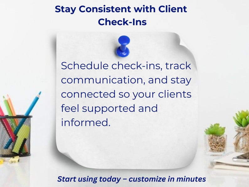 Client Check-in Tracker | Follow-up Log Template (digital Download) - Etsy