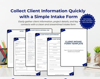 Client Intake Form Template | Canva Coaching Onboarding Questionnaire (Digital Download)