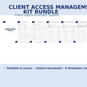 Client Access Management Kit | Canva Templates, Password Tracker (Digital Download)