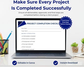 VA Project Completion Checklist | Client Closeout Template (Digital Download)